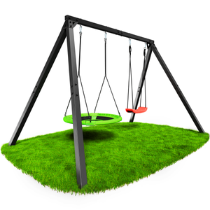 WZMOCNIONA HUŚTAWKA OGRODOWA PREMIUM dla dzieci BOCIANIE GNIAZDO STELAŻ podwójny PKS001