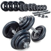 ZESTAW 40 KG SZTANGA GRYF KRÓTKI HANTLA 20 KG x 2 - 40 kg